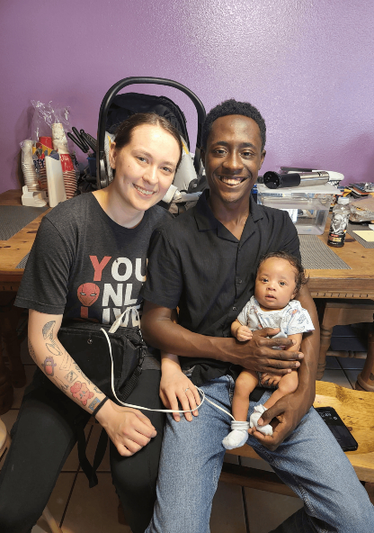 Baby Xavier with his Mom and Dad